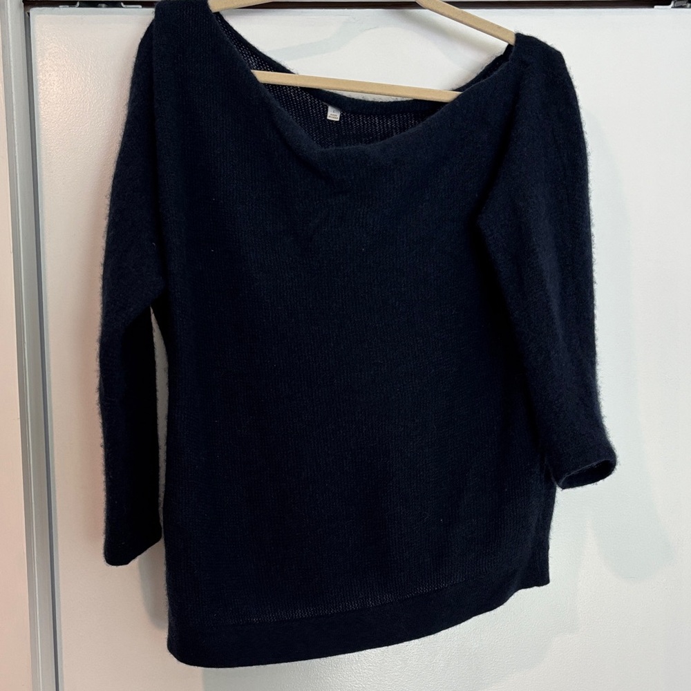 Minnie Rose Off-the-Shoulder Black Sweater